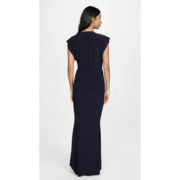 Norma Kamali V Neck Rectangle Gown in Black Small New Womens Long Dress - Picture 11 of 16
